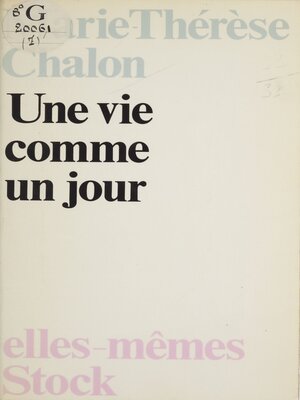 cover image of Une vie comme un jour